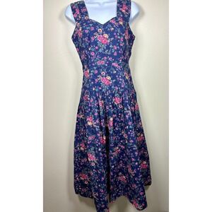 Vintage 90s Prairie Cottagecore Dress Size S Roses Sweetheart Valentine's Day